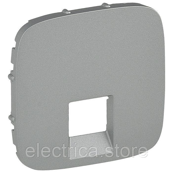 Накладка розетки Rj11/Rj45 Valena ALLURE алюміній 755417, фото 1