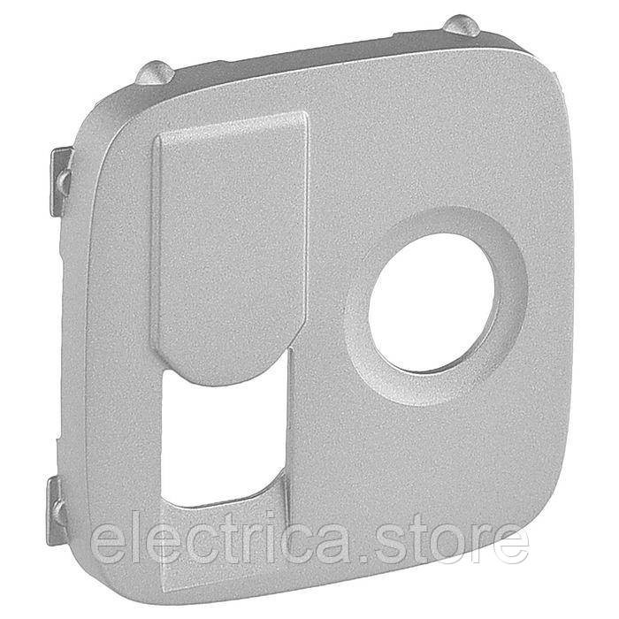 Накладка TV + RG45 розетки Valena ALLURE алюміній 754837, фото 1
