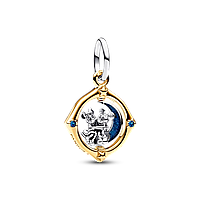 Серебряный шарм Пандора Pandora "Микки и Минни Маус на вращающейся луне" 762955C01
