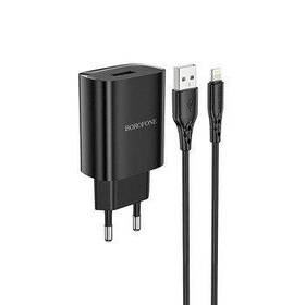 Зарядний пристрій BOROFONE BN1 1USB 2.1A, кабель Lightning Black