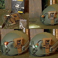 Тактический фонарь mpls charge на батарейках с креплением на шлем каску койот для военных всу