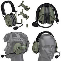 Тактичні навушники HD-16 стрілкові захисні активні з гарнітурою для шолома