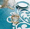 Непромокальна скатертина для столу водовідштовхувальна скатертина запобігає утворенню плям 140х180 бірюзова, фото 3
