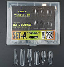 Багаторазові верхні форми Дизайнер для нарощування полігелем (мікс форм, 144 шт.) SET-A