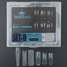 Багаторазові верхні форми Дизайнер для нарощування полігелем (мікс форм, 144 шт.) SET-B