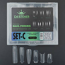 Багаторазові верхні форми Дизайнер для нарощування полігелем (мікс форм, 144 шт.) SET-C