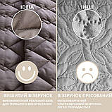 Покривало 140х210 см IDEIA стьобане двостороннє якісна стібка мікрофібра шоколад беж на ліжко диван, фото 4