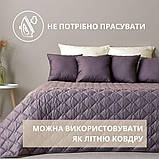 Покривало 140х210 см IDEIA стьобане двостороннє якісна стібка мікрофібра шоколад беж на ліжко диван, фото 5