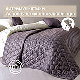 Покривало 140х210 см IDEIA стьобане двостороннє якісна стібка мікрофібра шоколад беж на ліжко диван, фото 6