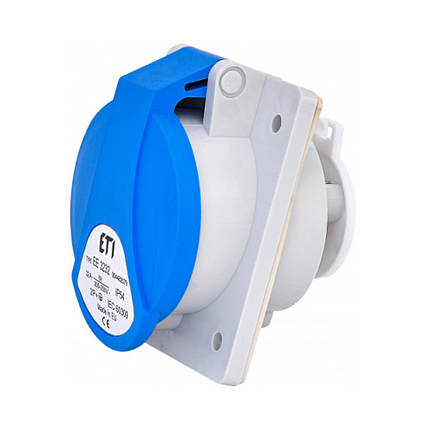 Розетка вбудована EE-3232  IP54 (32A, 230V, 2P+PE) 4482079 ETI, фото 1