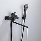 Змішувач для ванни Lidz Wawel 005 з поворотним виливом (з душовим гарнітуром) (k35) LDWAW005BLA45394 Black, фото 7