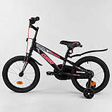Велосипед дитячий двоколісний 16 CORSO Sporting чорно-червоний R-16119 SC, код: 7609392, фото 3