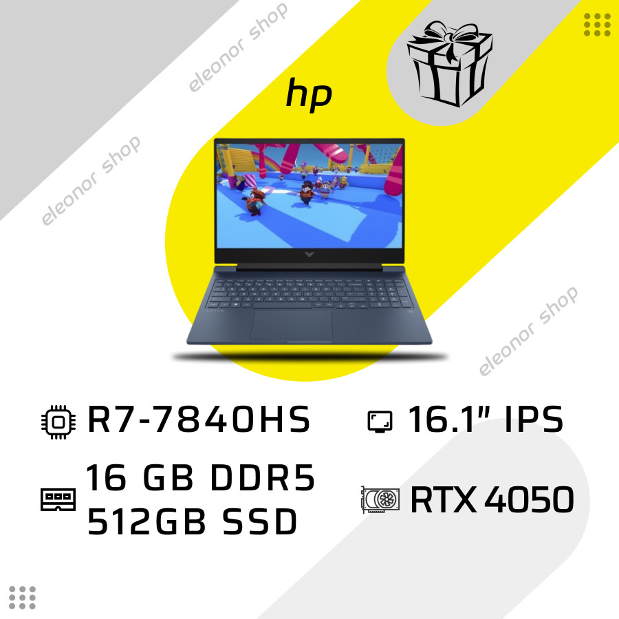 Ноутбук HP Victus 16 R5-7640HS/16GB/512GB/Win11H RTX4050 144Hz 9R857EA