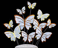 Бабочка на шпажке набор 10 шт декор украшение