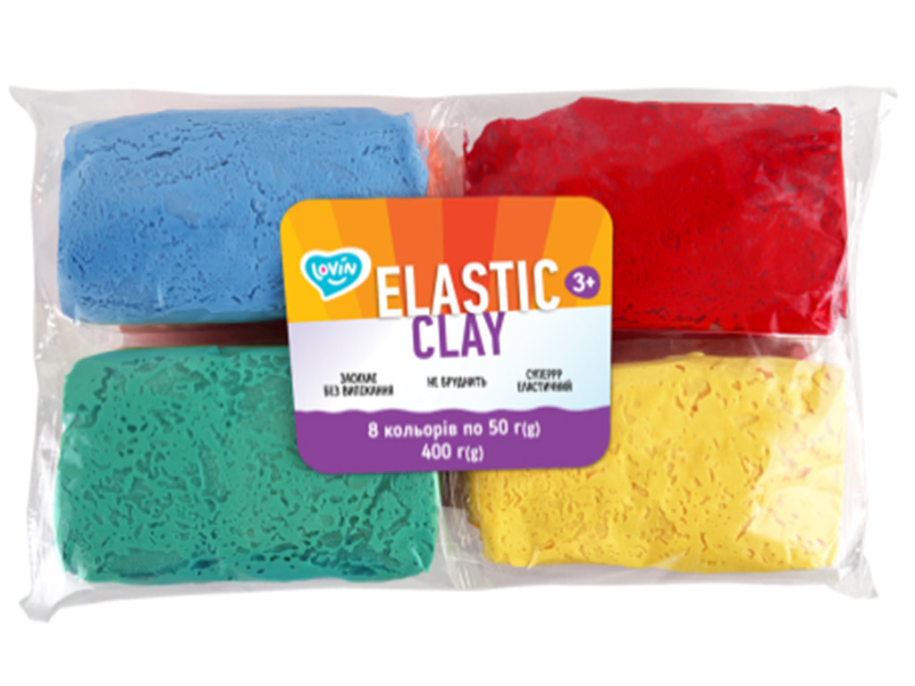 Elastic Clay 8 colors ТМ Lovin Набір для ліплення з повітряним пластиліном