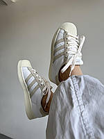 Женские кроссовки Adidas Superstar White/Beige