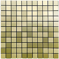 Самоклеюча алюмінієва плитка зелене золото мозаїка 300х300х3мм SW-00001168 (D)