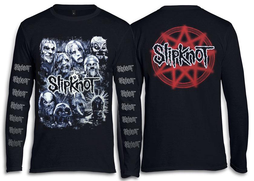 Футболка довгий рукав SLIPKNOT Gray masks