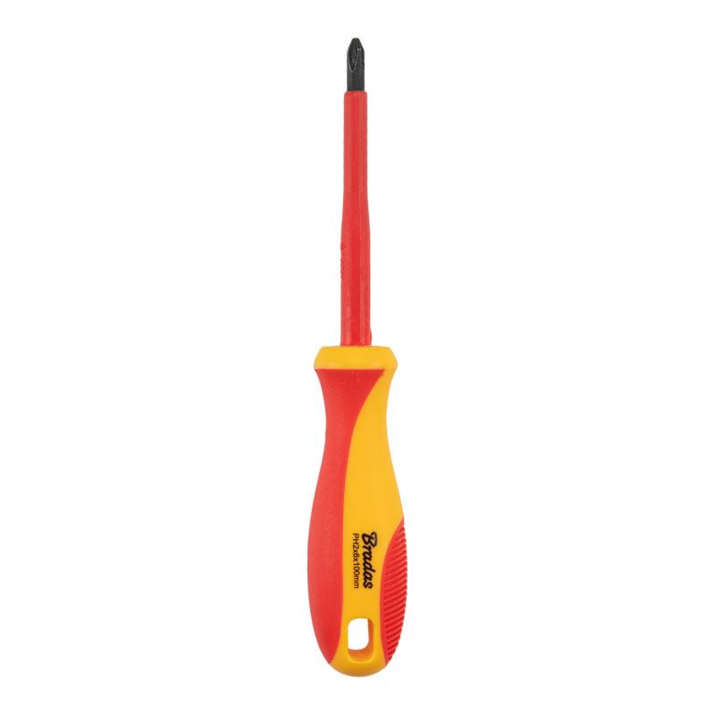 Викрутка плоска, PH2 6/100 мм 1 кВ, HOME & GARAGE, DIY-PH112100-V