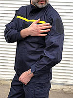 Тактическая форма ДСНС куртка штаны рипстоп Мужской рабочий костюм МЧС рипстоп синий