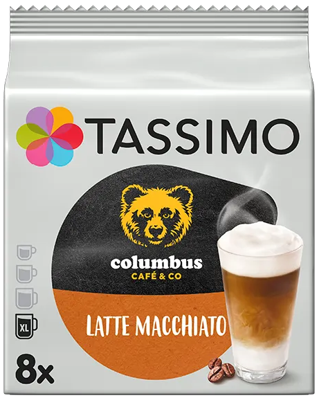 Кава в капсулах Тассімо - Tassimo Columbus Latte (16 капсул = 8 порцій)