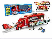 Фура, автовоз HOT WHEELS, грузовик с машинками 3 шт., игровой набор, игровой гараж HW-101