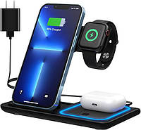 Беспроводная зарядная док-станция 3 в 1 Wireless Charger - Foldable X455 QC3.0