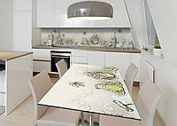 Наклейка 3Д виниловая на стол Zatarga «Сыры и вина» 600х1200 мм для домов, квартир, столов, к MD, код: 6509839