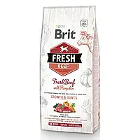 Brit Fresh Beef Pumpkin Puppy Junior Growth & Joints 12 кг корм для щенков крупных пород говядина