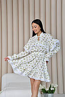 Идеальное женское муслиновое мини платье с белым хлопковым кружевом цветочный принт Db500