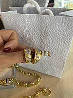 Серьги широкие с логотипом от Dior