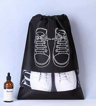 Набір сумок для взуття (5 штук) розмір М, Чорний