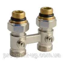 Вузол нижнього підключення радіатора (прямий) 1/2"-3/4" (з перехідниками)