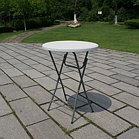 Стіл круглий 80 см Стіл time eco Пластиковий стіл для пікніка Складні столи сталь Круглий розкладний стіл