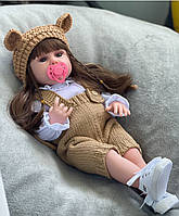 Кукла Реборн виниловая 57 см большая с волосами, малыш, пупс девочка реалистичная Reborn Baby Doll