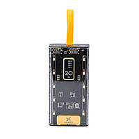 Повербанк 20000 mah powerbank USB / Micro / Type-C / Lightning внешний аккумулятор 4 встроенных кабеля