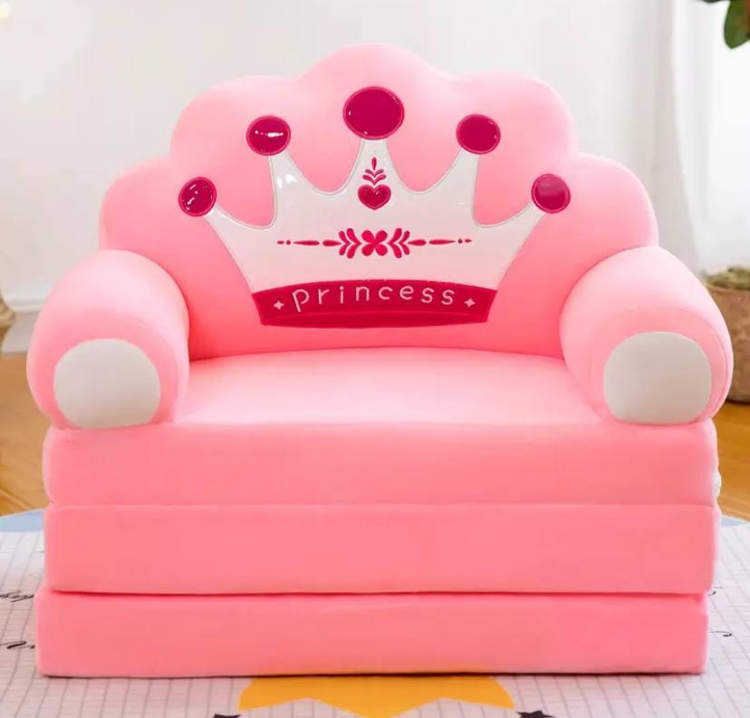 М'яке дитяче крісло плюшеве Принцеса, безкаркасне м'яке крісло-диван для дітей у кімнату