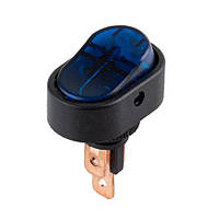 Переключатель on-off с подсветкой 12V овал Blue 19*31*20мм (YJ-WH17B)