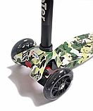 Дитячий триколісний самокат Scale Scooter Maxi до 60 кг + колеса, що світяться (Камуфляж), фото 3