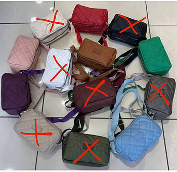 Сумочка жіноча крос-боді 19*12 см прямокутна стьобана на два відділення у різних кольорах Dpolo