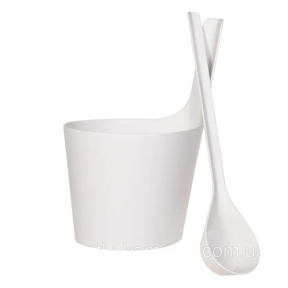 Набір Rento биокомпозит белый (шайка + черпак) для лазні та сауни