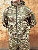 Тактическая куртка НГУ Хищник (46-56р) Рип-Стоп без подкладки Ветровка с капюшоном и велкро