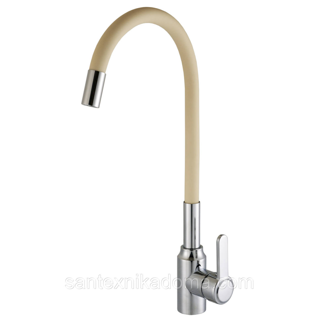 Змішувач на кухню DOMINO  ELLIPSE DCC-203L BEIGE гофровилив беж