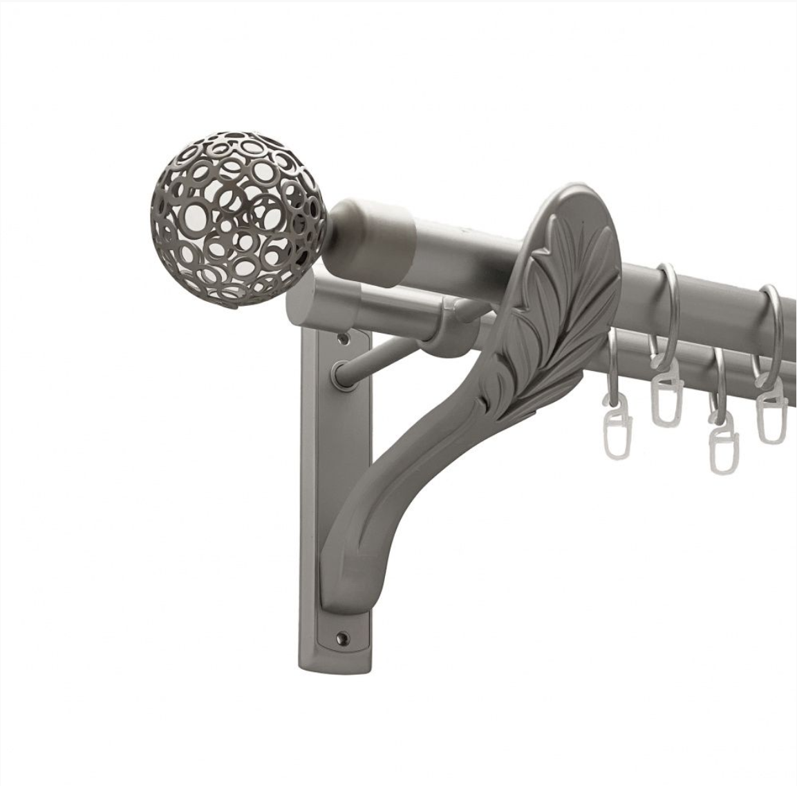 Карниз кований для штор подвійний сатин ретро Савона 25мм х 16мм діаметр гладка комплект, фото 1