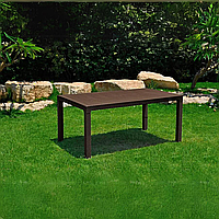 Стіл пластиковий прямокутний Keter стіл Melody коричневий Плетені столи зі штучного ротанга Стіл для веранди