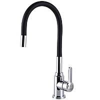 Змішувач на кухню DOMINO ELLIPSE DCC-203L Black гофровилив чорний