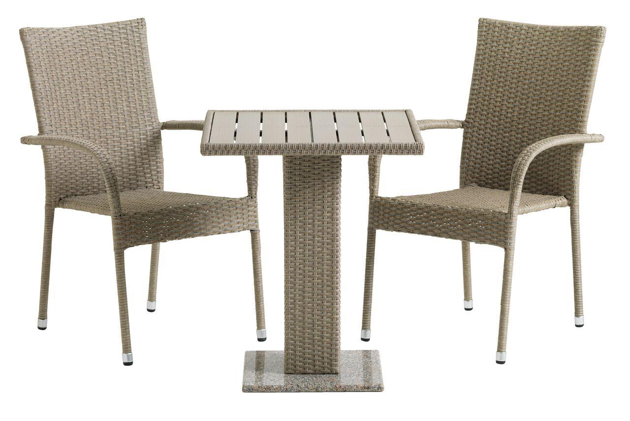 Комплект плетених меблів для саду і дачі натура (2 крісла і столик на ніжці), buuba