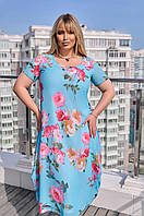 Шифоновое женское летнее платье Ткань:шифон + подкладка Размеры 52,54,56,58