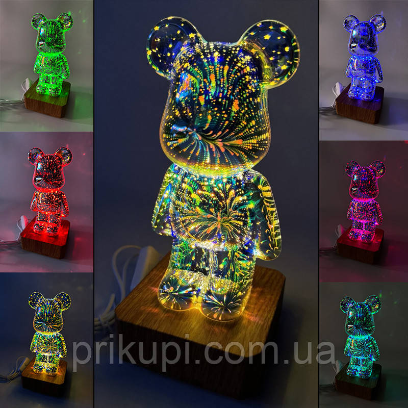 Дитяча настільна лампа — нічник у формі Ведмедів від USB — світильник на тумбочку в спальню Ведмедик