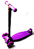 Триколісний самокат Scale Scooter Maxi до 60 кг зі світящимися колесами (Фіолетовий), фото 3